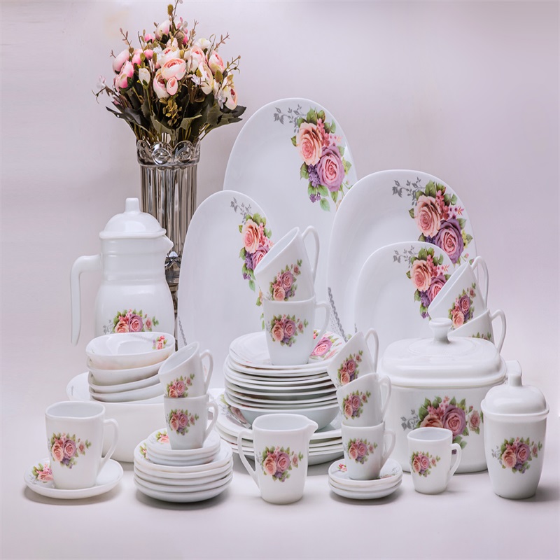 opal glass glassware dinner set -  58F  &  Square dinner set